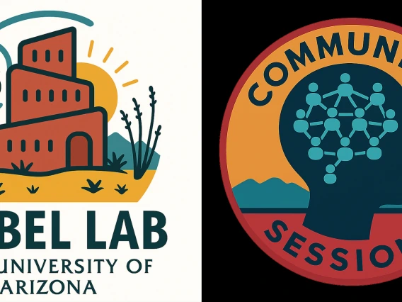 A combined image of the Babel Lab logo and the Community Sessions logo