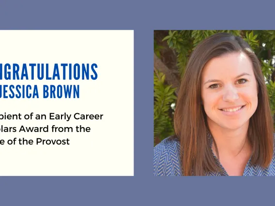 Infographic congratulating Dr. Jessica Brown