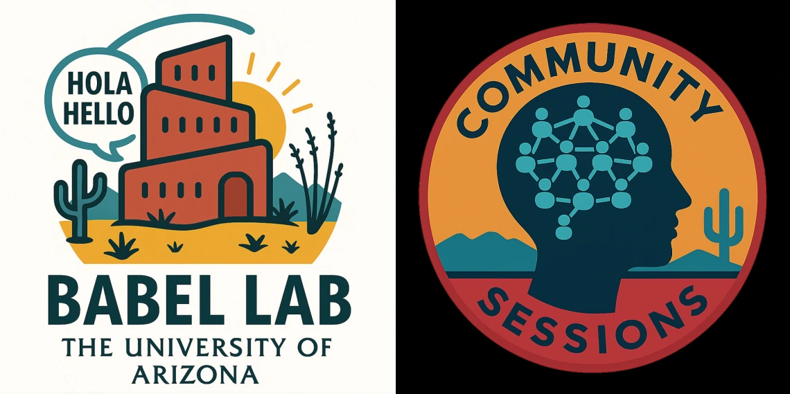 A combined image of the Babel Lab logo and the Community Sessions logo
